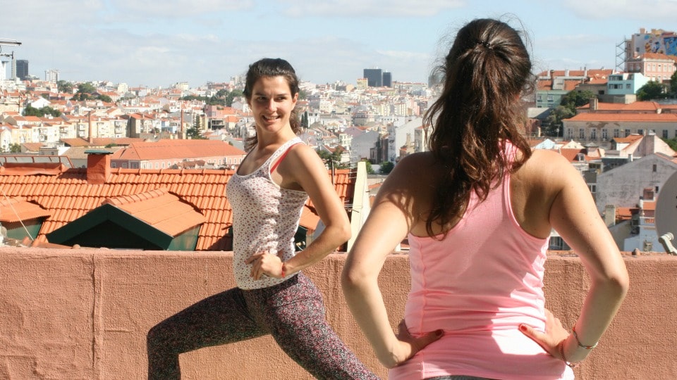 yoga on a terrace